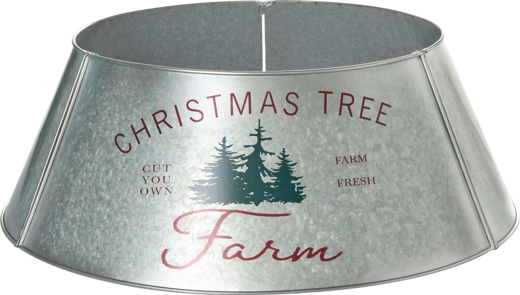 BELIANI Weihnachtsbaumkragen Silber Metall Rund 65 cm Weihnachtsbaum Rock Schürze Hülle Halsband Kragen Metall Ring Abdeckung für Christbaumstä...
