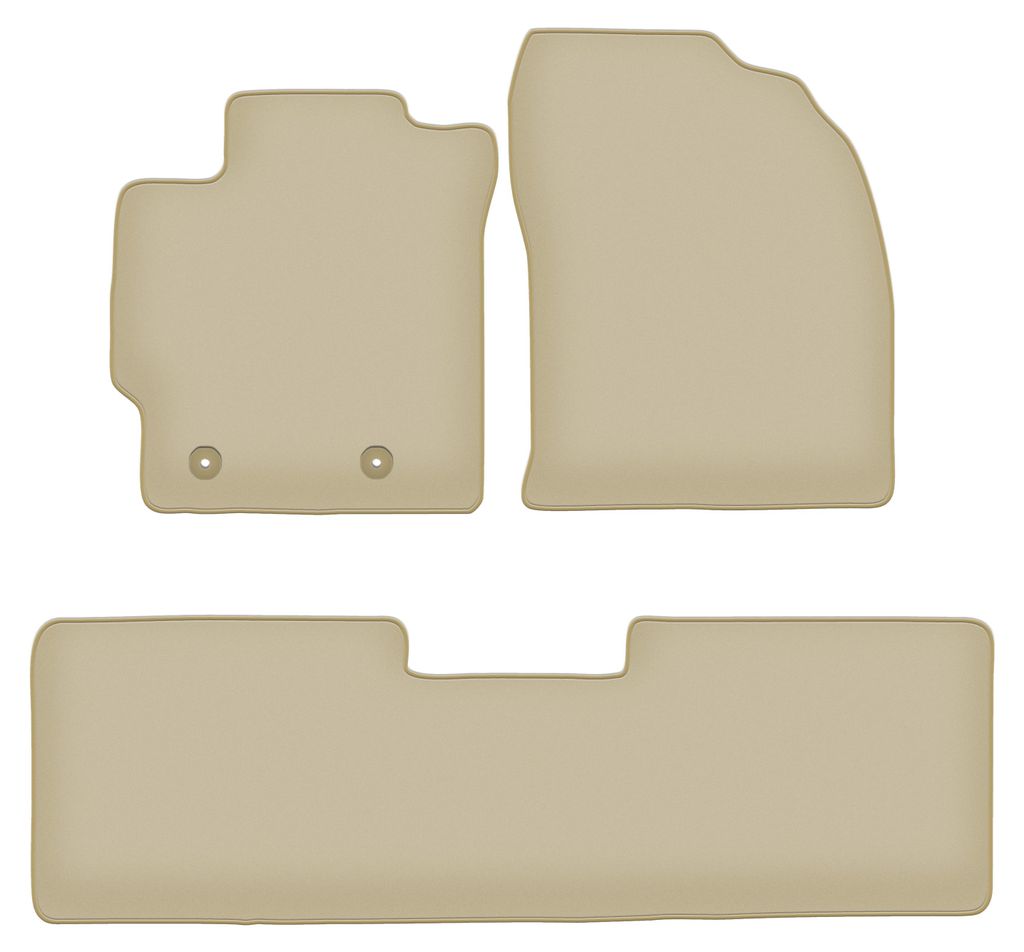 Velours-Fußmatten PREMIUM beige passend für Toyota Corolla E16 (2013-2019, Limousine, Schrägheck) – mit Befestigungen – passgenau