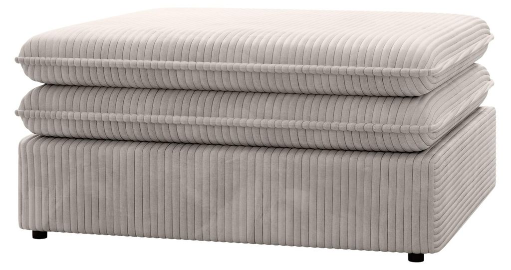 Masseno Sitzhocker SCORZA, Modern Polsterhocker, Fußhocker Creme