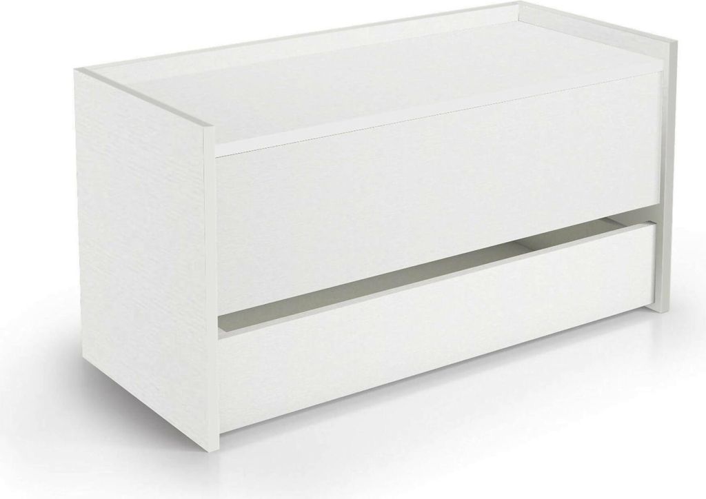 Dmora Truhe Lantana 90x40x46h cm Weiß, Strukturmaterial