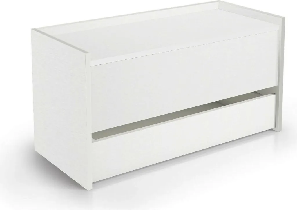 Banc de Rangement Blanc 90cm Sogno idéal pour Bout de Lit