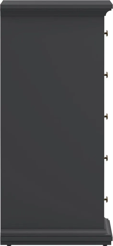 Commode 5 Tiroirs Pékin Gris Anthracite 105 cm - Finition Haute Qualité - 5