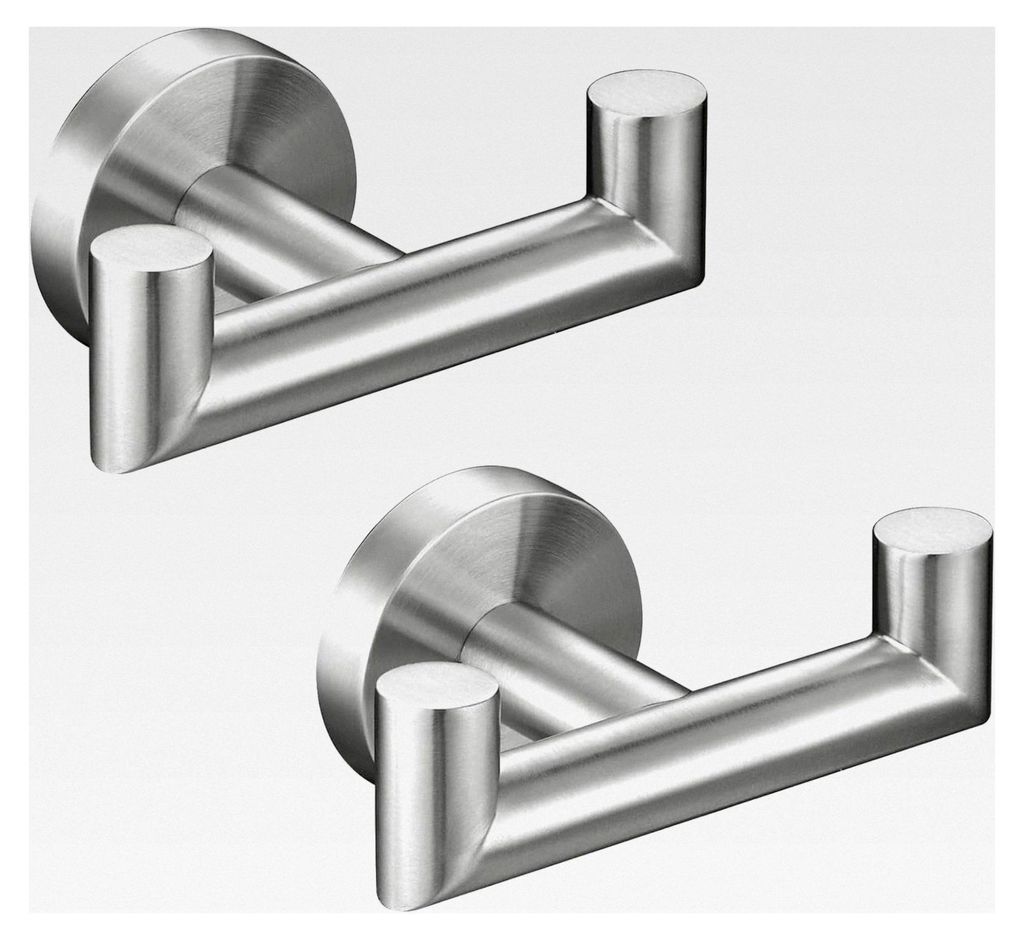2 Stück Handtuchhaken aus SUS 304 Edelstahl, Wandhalterung, Haken zum Bohren, Wandhaken für Badezimmer, Küche und Garage (Gebürstetes Silber)