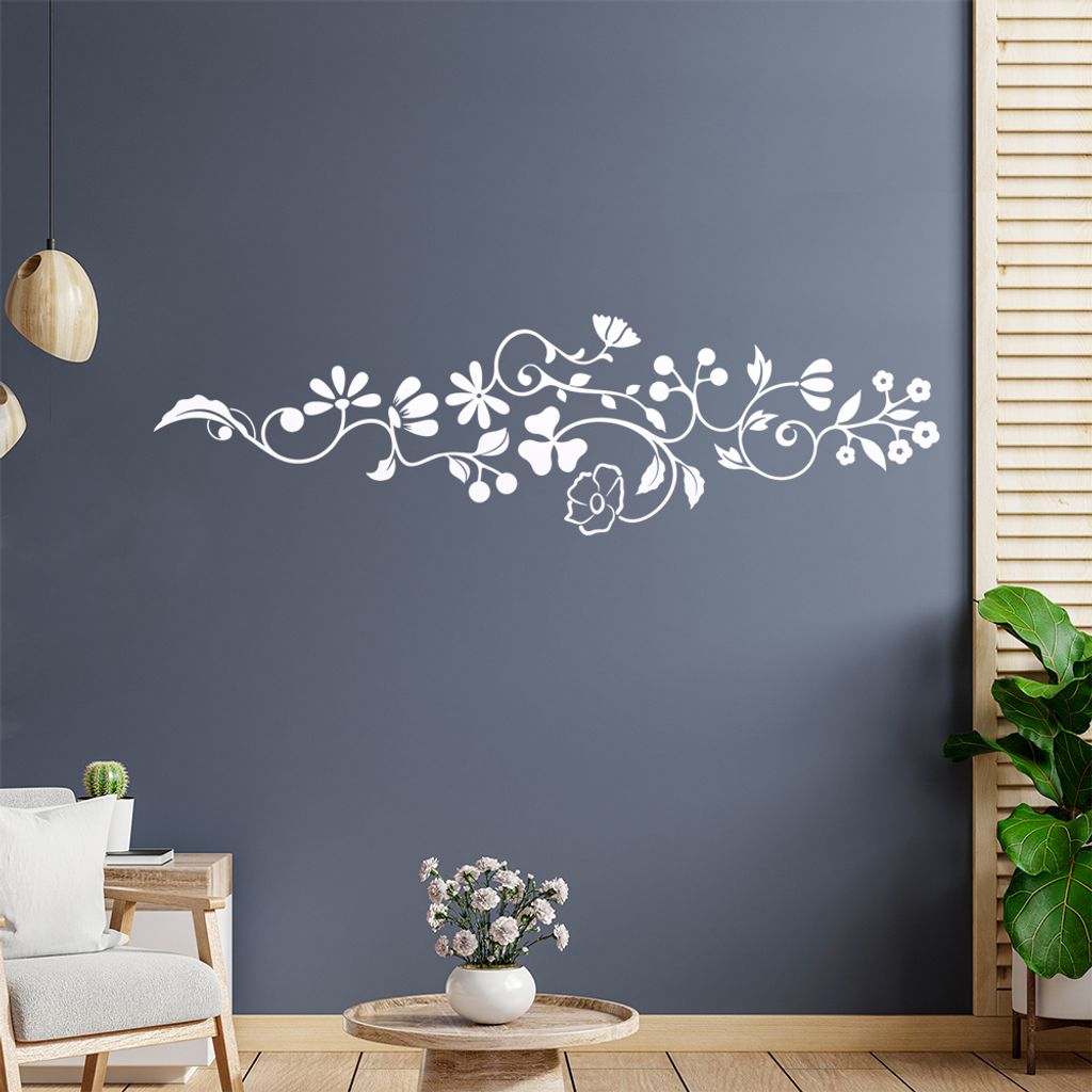 Kleeblatt - Blüten - Blätter Wandtattoo in 6 Größen - Wandaufkleber Wall Sticker - Dekoration, Küche, Wohnzimmer, Schlafzimmer, Badezimmer
