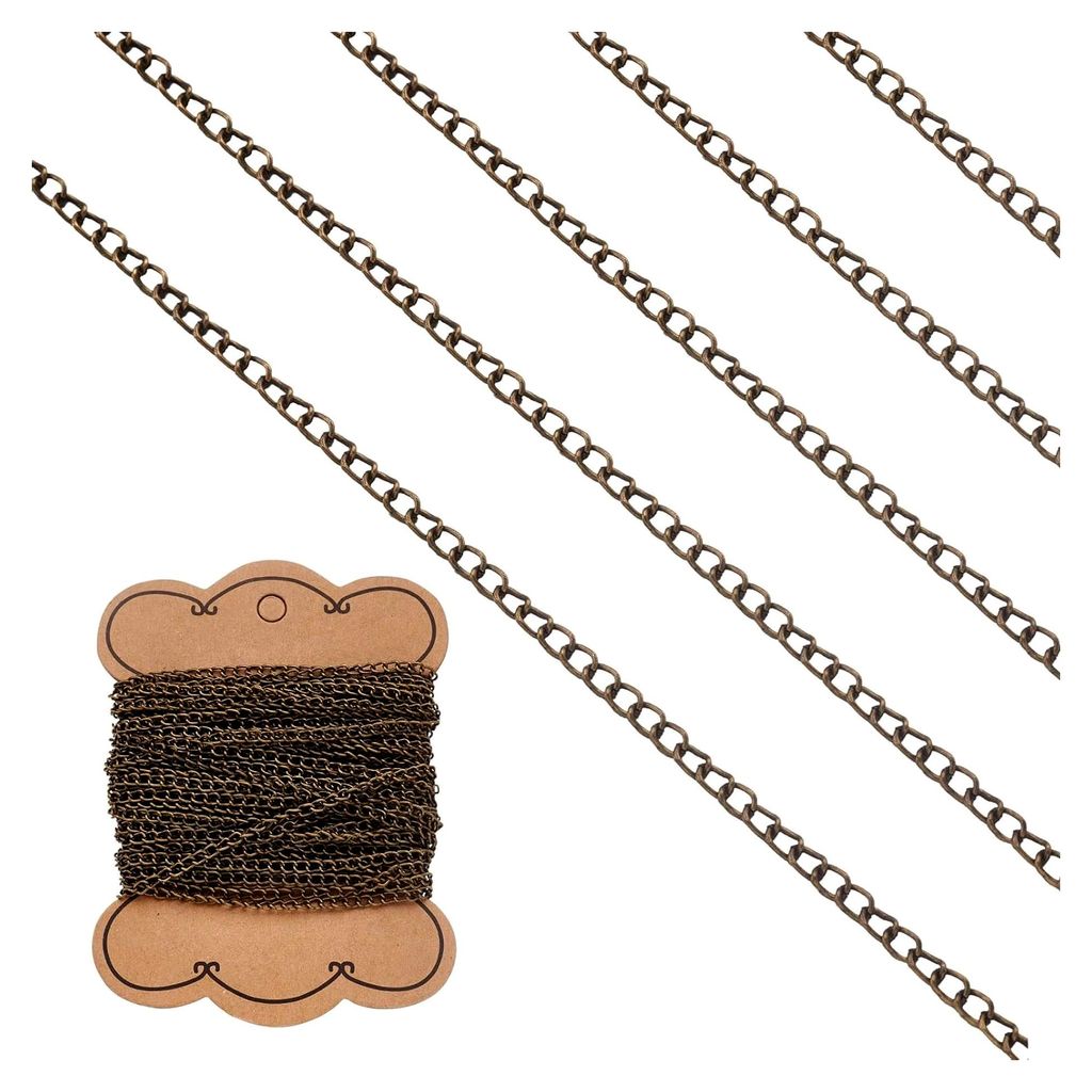 Eisen-Panzerkette 10 Meter 4 x 2,3 x 0,7 mm Antike Bronze ungeschweißte gedrehte Ketten für DIY Handwerk Armband Halskette Schmuck Herstellung