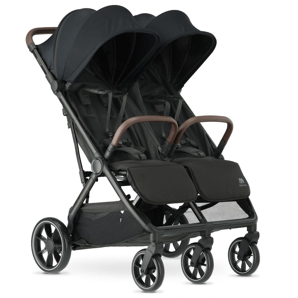 DERYAN Luxe Rolo X2 XL V2 Dvojitý Kočík - Čierny Obrázok produktu 