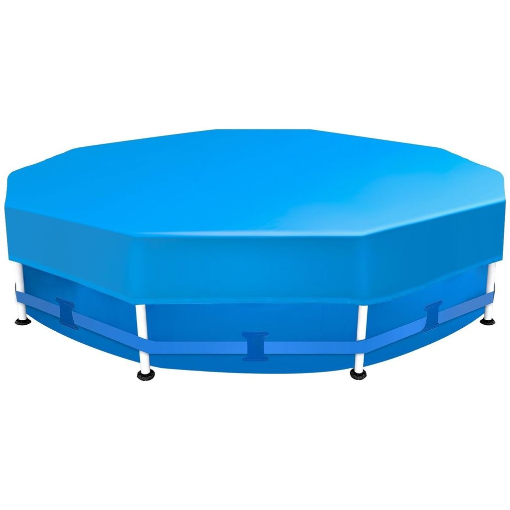 Sekey Poolabdeckung Rund Hochdichtes Abdeckplane für Stahlrahmenbecken, 366 cm, Blau