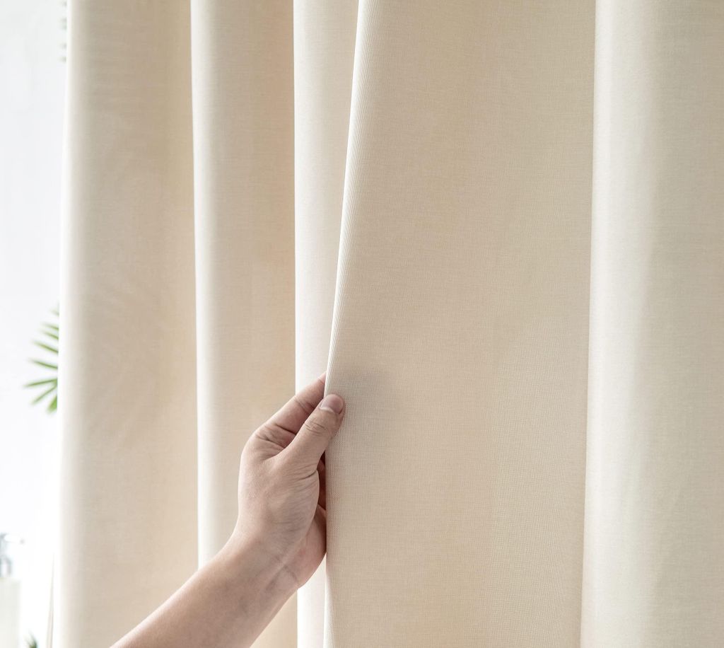 Hochwertiger Duschvorhang aus Leinen, 240 x 200 cm, wasserdicht und schimmelresistent, beige, für das Badezimmer.