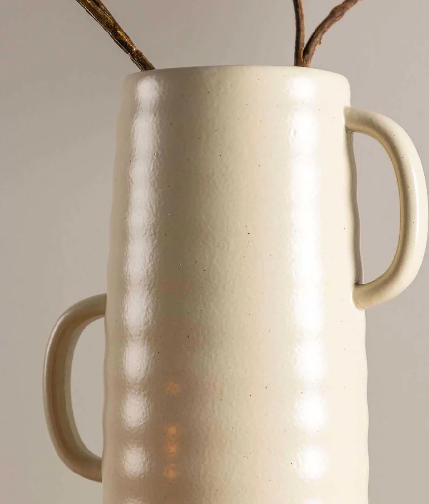 Vase moderne Cent coloris beige sable aspect mat texture organique - 15