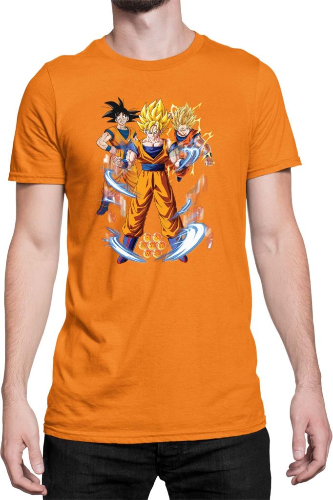 Herren T-Shirt Dragon Anime Manga Ball Z Goku 01, Man 2XL / Orange