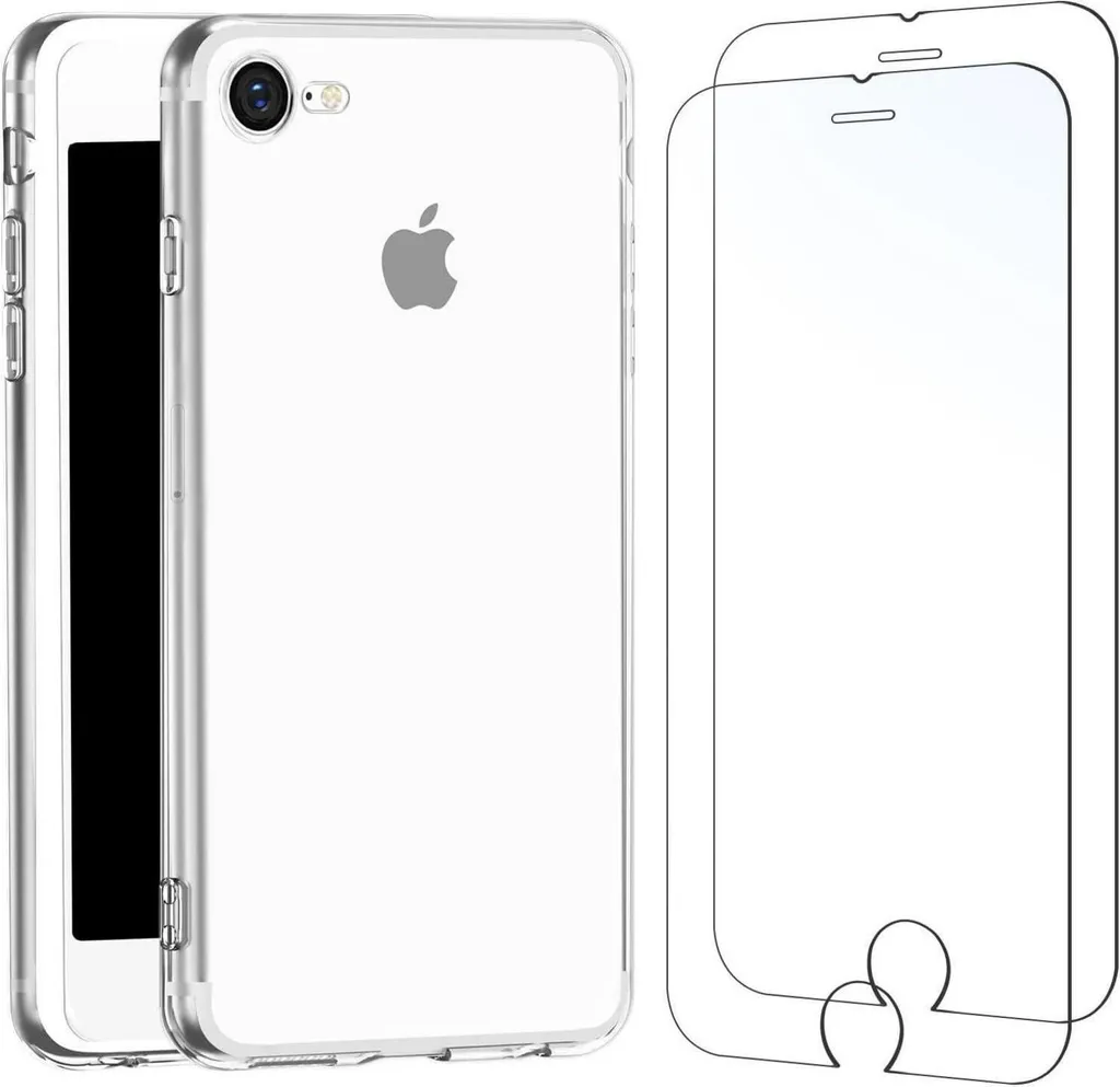 Housse Silicone Transparente et Lot de 2 Verres Blindés iPhone 7 / 8