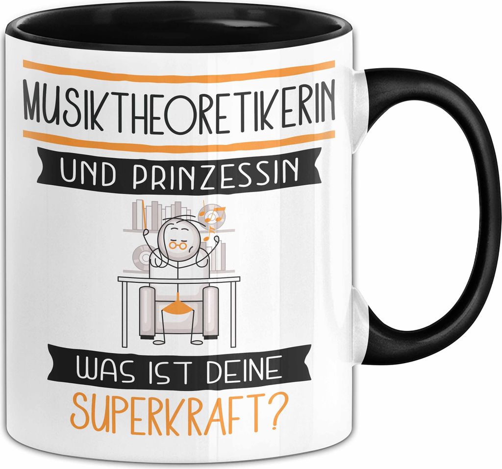 Musiktheoretikerin Und Prinzessin Tasse Geschenk Für Eine Musiktheoretikerin Geburtstag Was Ist Deine Superkraft (Schwarz)