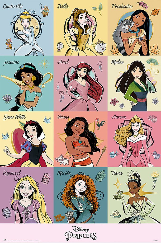 Poster Disney Princess Brush Strokes 61x91.5cm