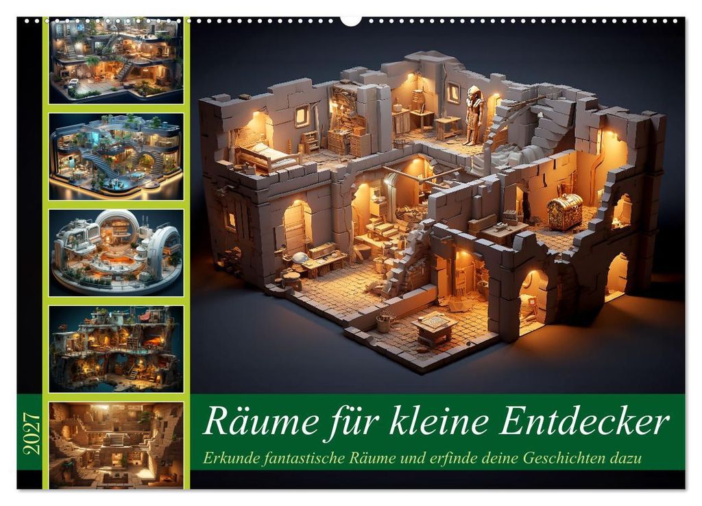 Räume für kleine Entdecker (Wandkalender 2027 DIN A2 quer), CALVENDO Monatskalender