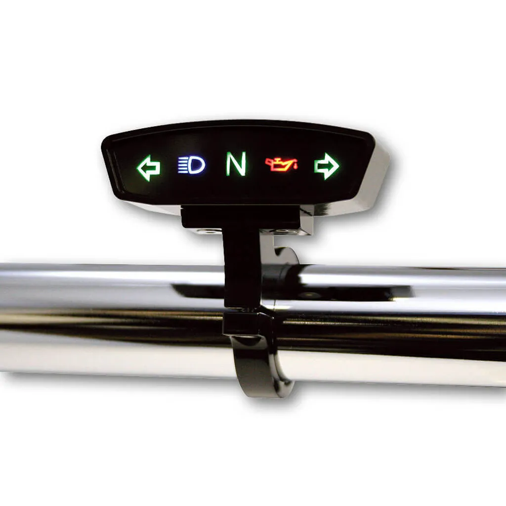 HIGHSIDER Control Display Moto - Strumento Spie LED Alluminio Nero CNC - 9
