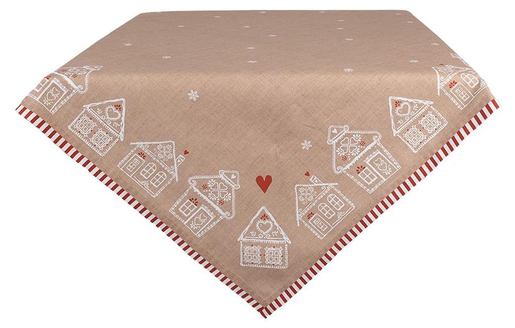 Tovaglia Clayre & Eef 100x100 cm in cotone marrone Casa di Immagine del prodotto 