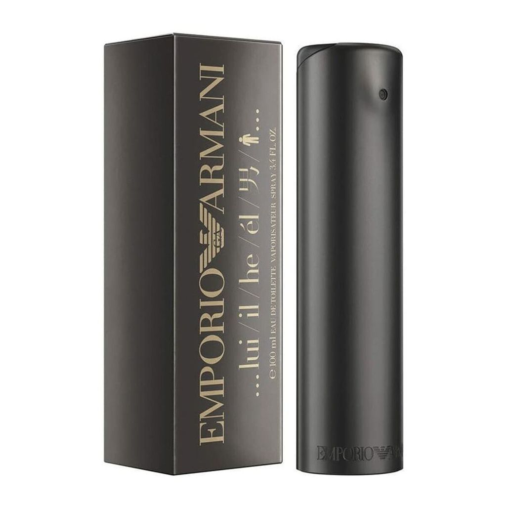 A product shot of a perfume bottle and its packaging.