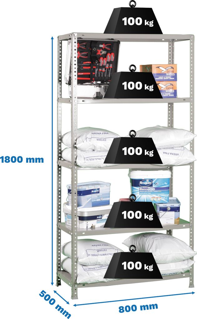 Metallregal COMFORT MINI 5/500 GRAU