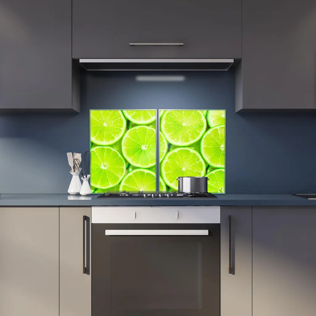 2 Copri Piano Cottura In Vetro Temperato Verde Limone - 40x52 Cm - Multiuso: Tagliere E Sottopentola
