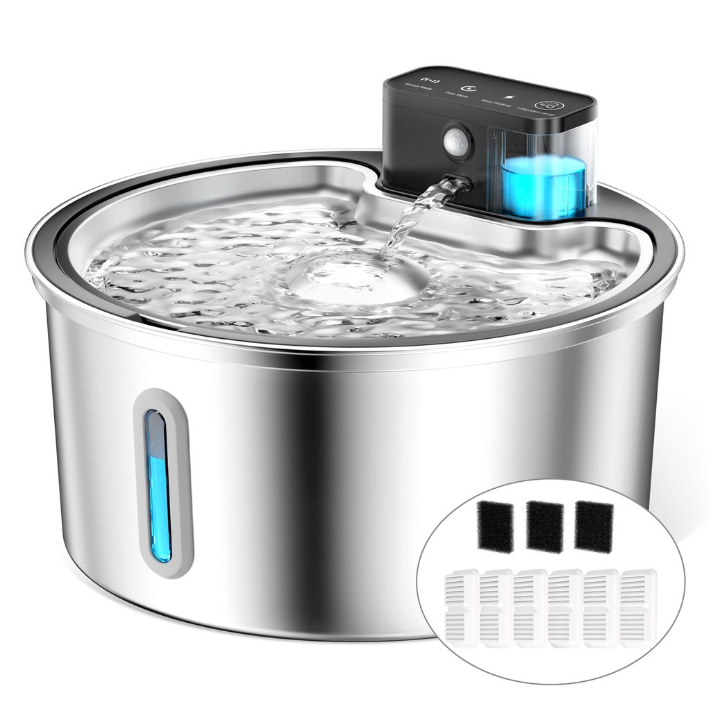 3.2L Edelstahl Trinkbrunnen, Katzen Trinkbrunnen, Produktbild 