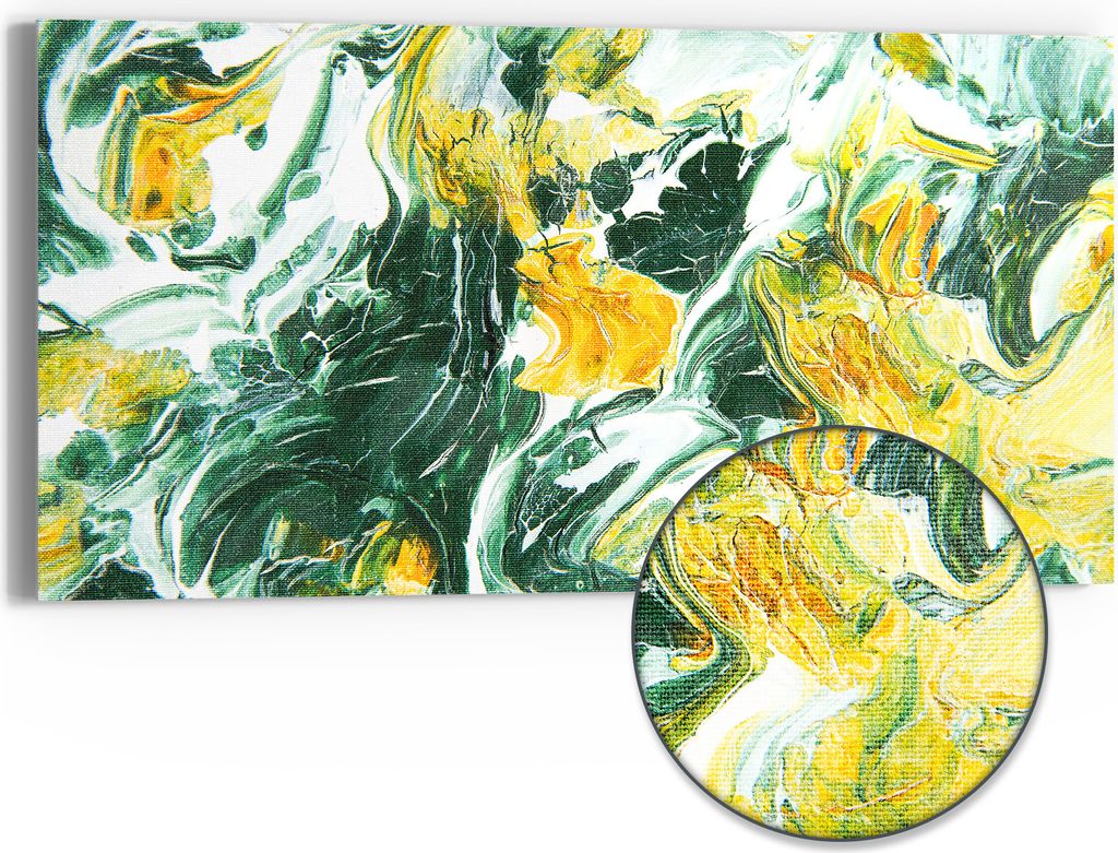 DEQORI Hybrid Leinwand Bild 60x30 cm 'Natürliche Harmonie' Wandbild Glas flach modern