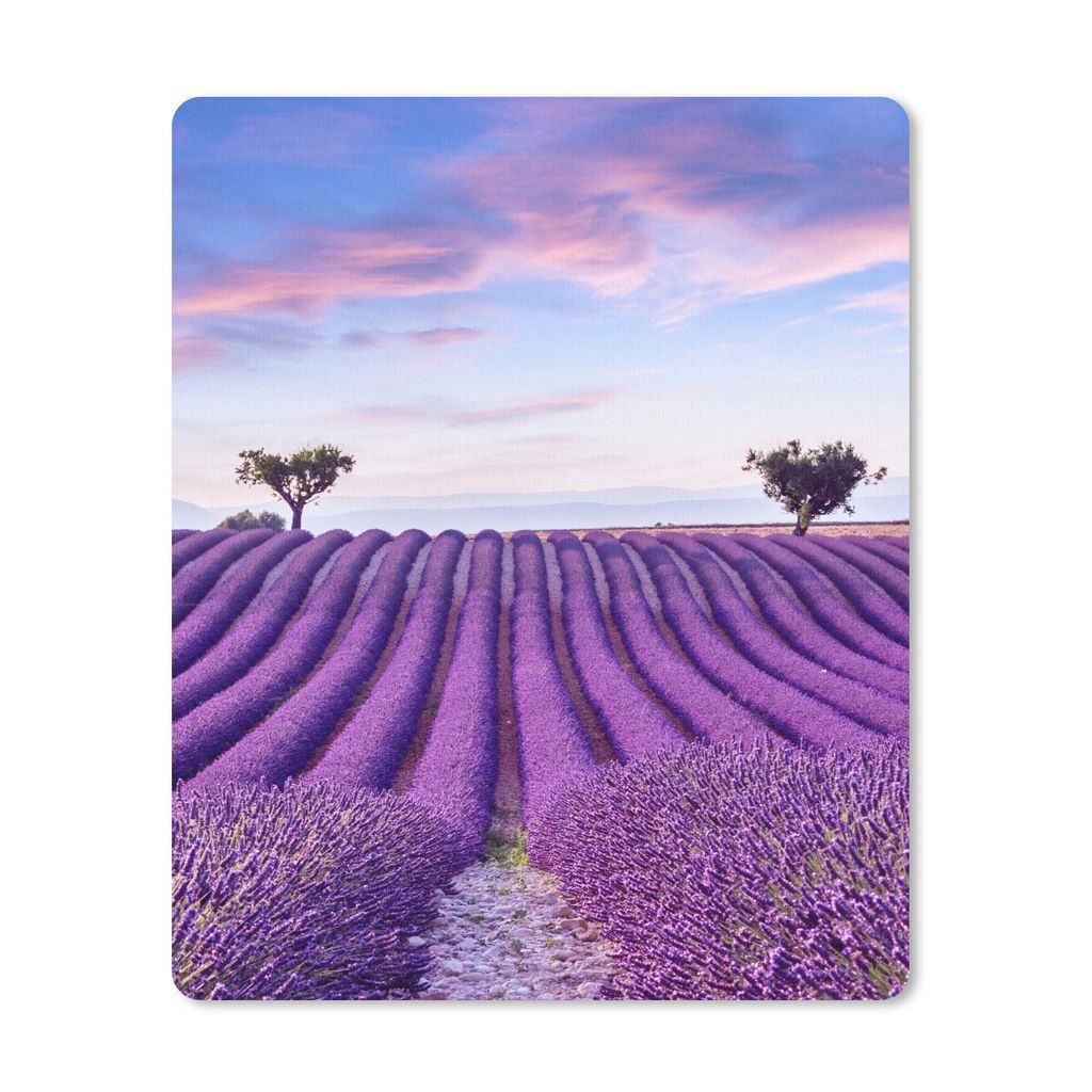 MuchoWow Mauspad Mousepad Lavendel - Natur - Lila - Bäume - Blumen 30x40 cm - Mousepads - Maus Mat - Pad - Mausunterlage - Mausmatten
