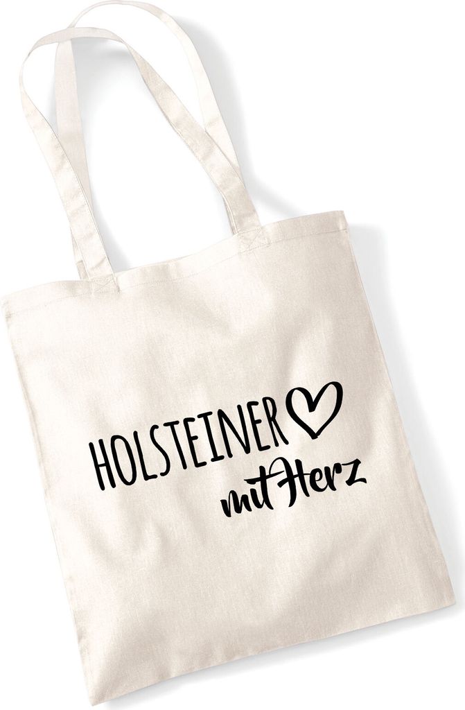 Huuraa Jutebeutel Holsteiner mit Herz 10 Liter Natural Baumwolle Tasche Geschenkidee