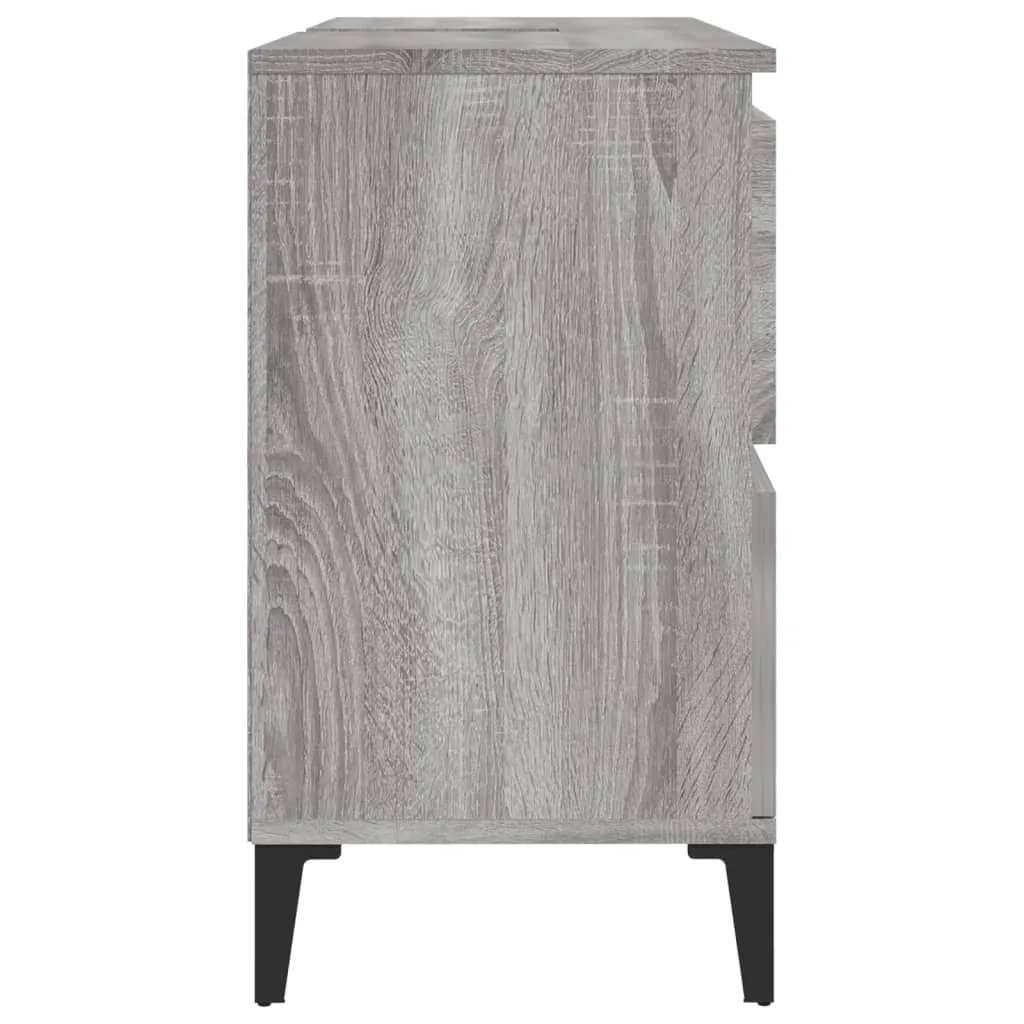 Base Lavabo 80x33x60 cm Grigio Sonoma | Mobile Bagno Robusto - 8