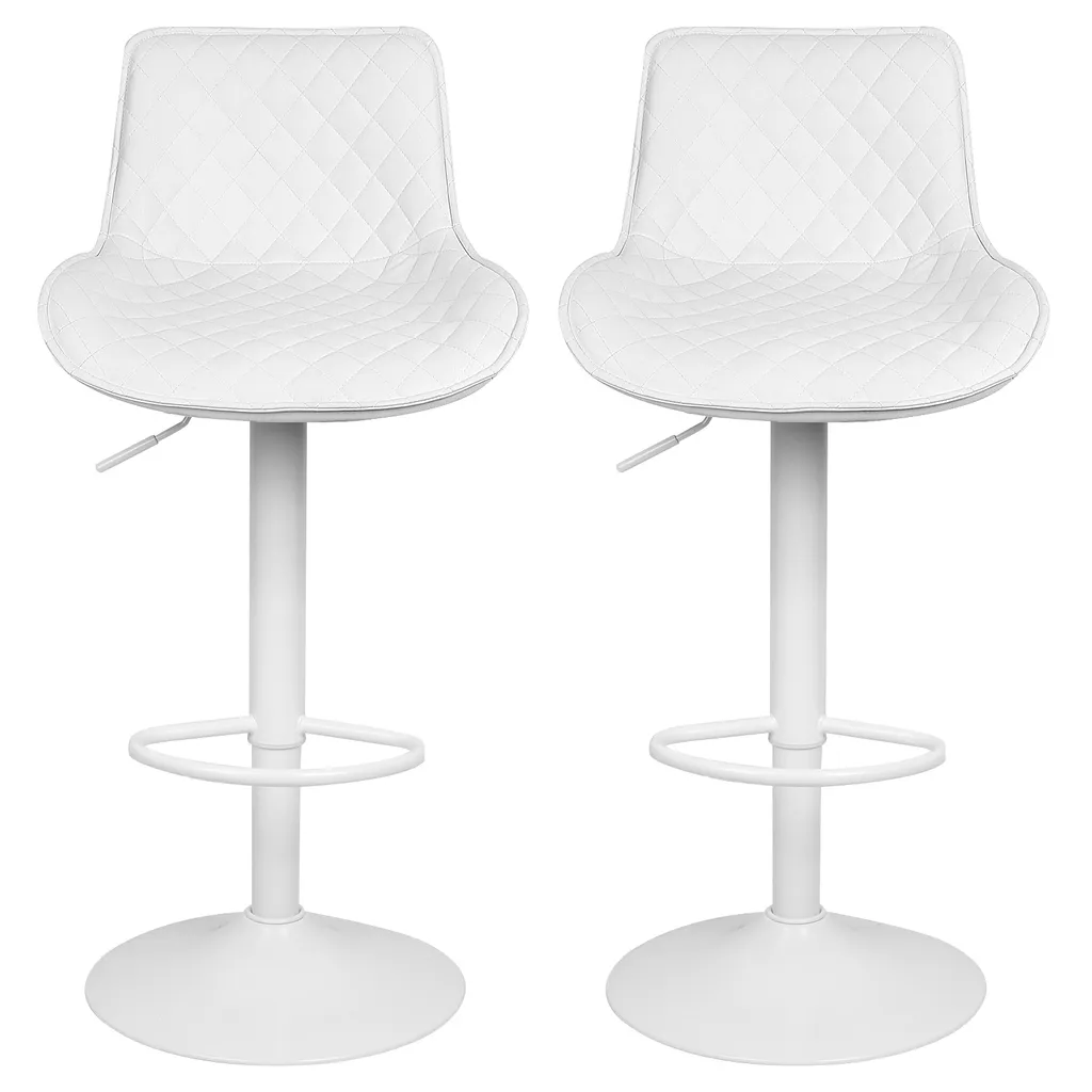Tabouret de Cuisine Blanc Lot de 2 Chaises de Bar Pivotantes et Flexibles