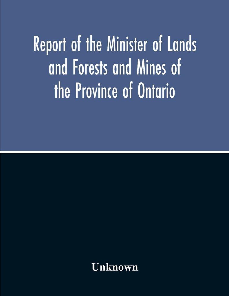 Report Of The Minister Of Lands And Forests And Mines Of The Province Of Ontario, For The Year Ending 31St October 1919