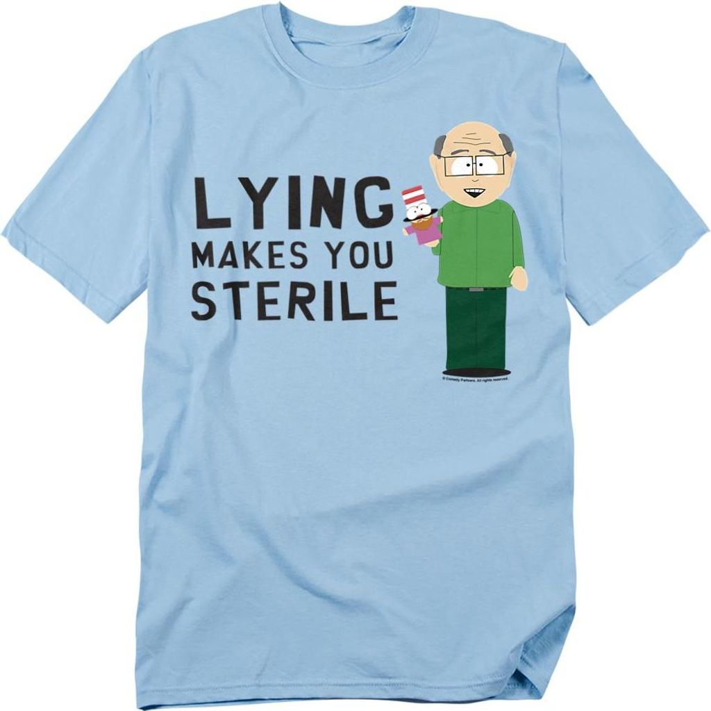 South Park - "Lying Makes You Sterile" T-Shirt für Herren/Damen Uni TV21607 (XXL) (Hellblau)