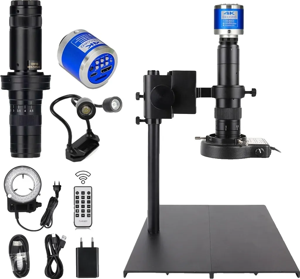 Microscope pour Soudure Électronique 4K 48MP Zoom 215x et Base Stable
