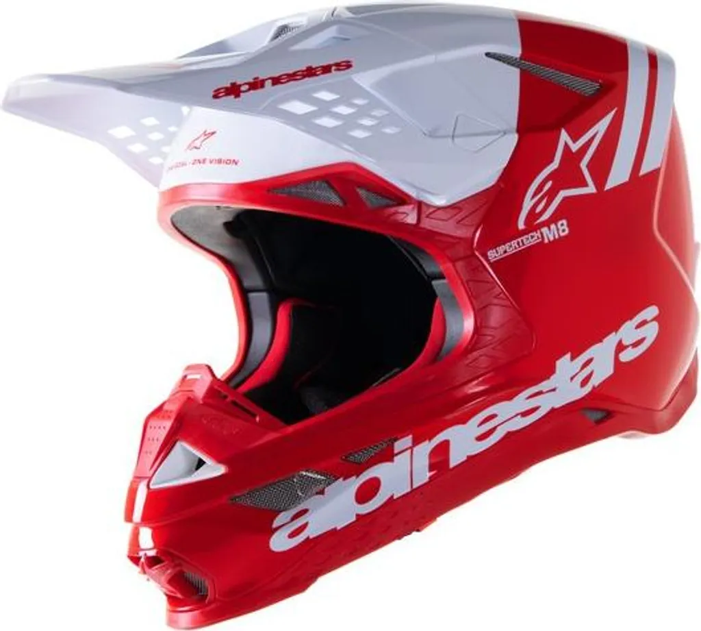 Casque Alpinestars Supertech S-M8 Radium 2 Rouge et Blanc en Taille XL