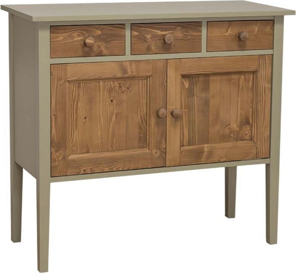 Casa Padrino Landhausstil Kommode mit 3 Schubladen und 2 Türen Grün / Braun 100 x 41 x H. 90 cm - Landhausstil Möbel