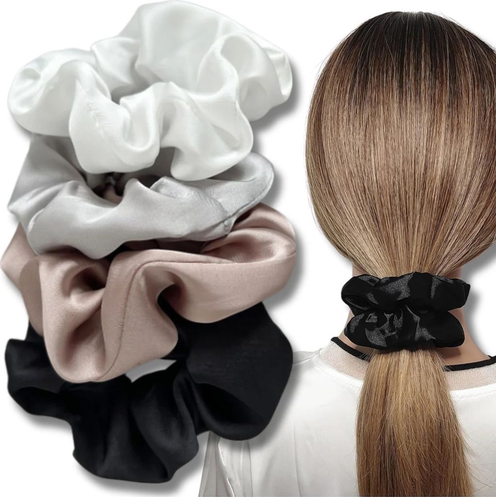 SCRUNCHIE Satin-Haarband, 4er-Set Produktbild 