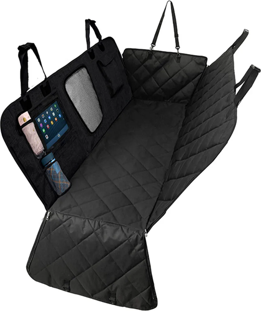 Housse de siège chien CZD-U-01 noir en Oxford 600D imperméable pour auto