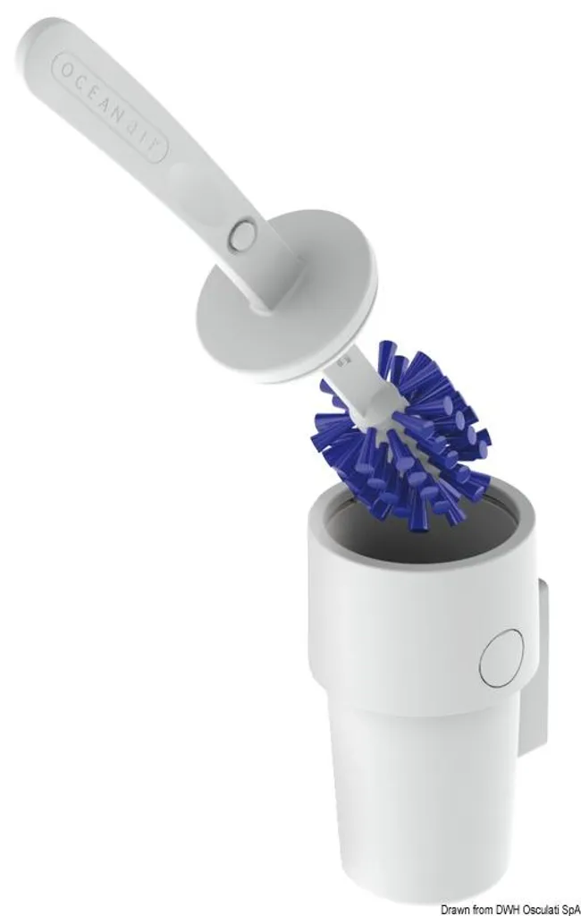 Brosse WC avec support compact OCEANAIR Brush & Stow pour bateaux et camping