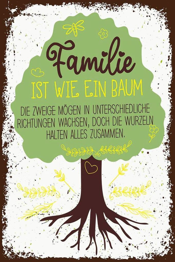 vianmo Holzschild 18x12 cm Familie ist Baum halten alles Zusammen
