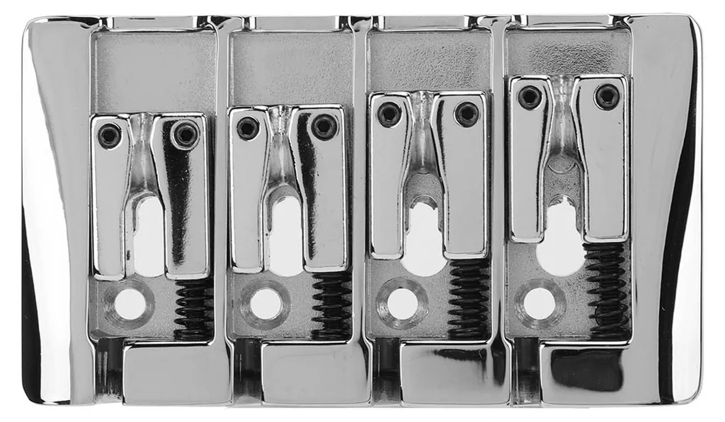 Chevalet Basse 4 Cordes Métal Robuste avec Pontets Réglables Argenté