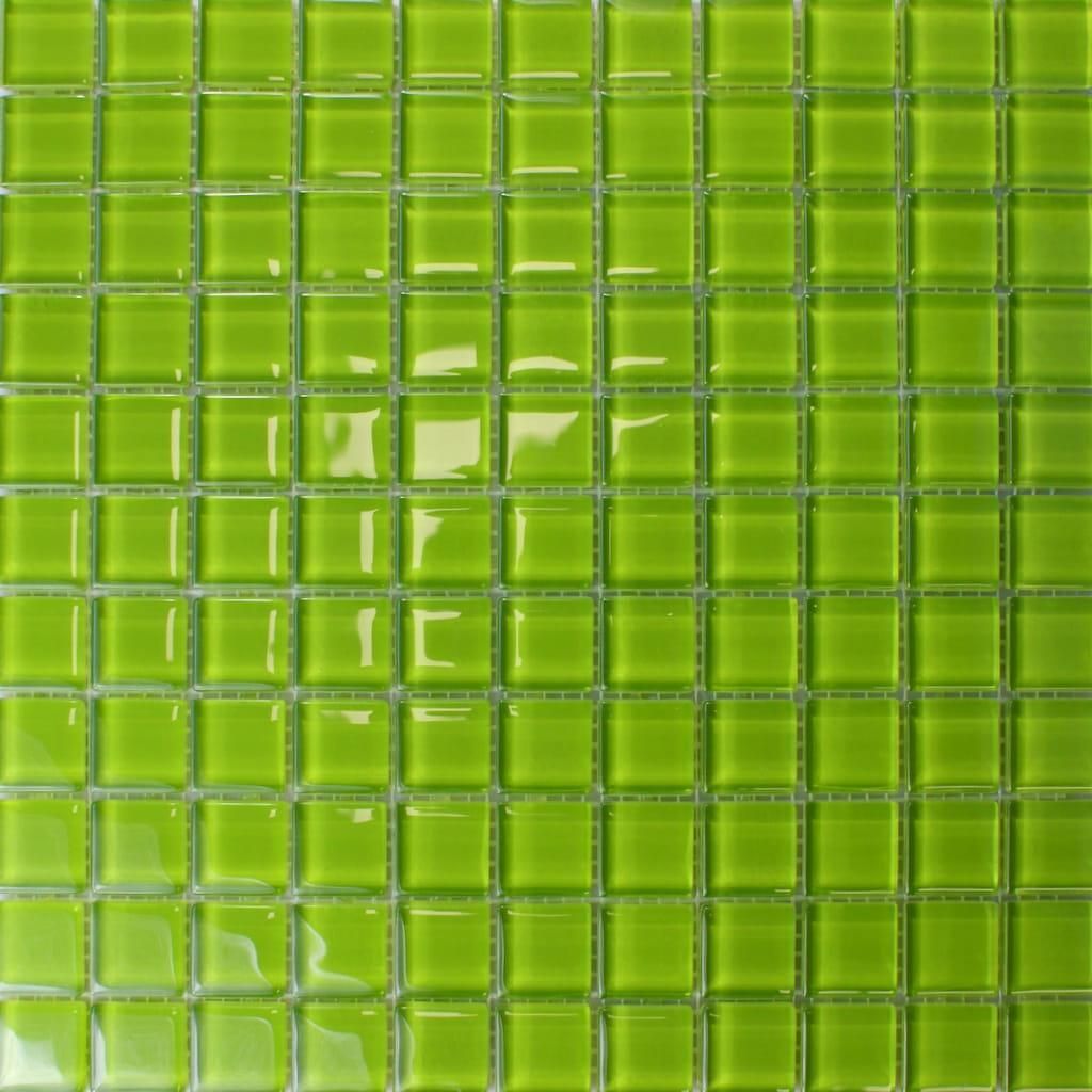 Grünes Glasmosaik "LEMON 1", Mosaik für Wand und Boden in einem hellen Limettengrün