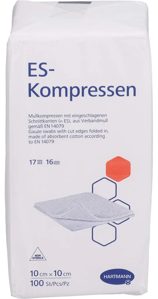 Compresse ES-COMPR 10x10 cm 16 Fils Absorption Maximale Boîte de 100