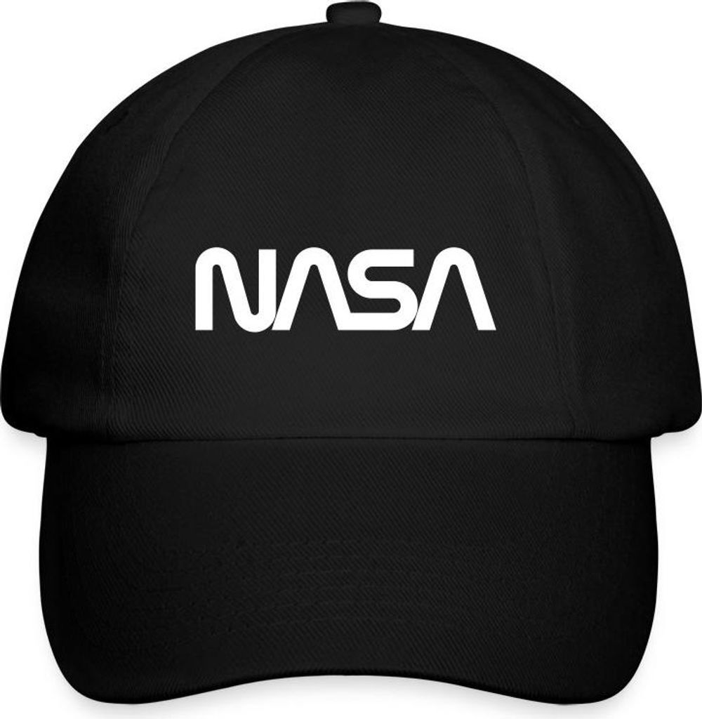 Spreadshirt NASA Logo Baseballkappe, One size, Schwarz/Schwarz