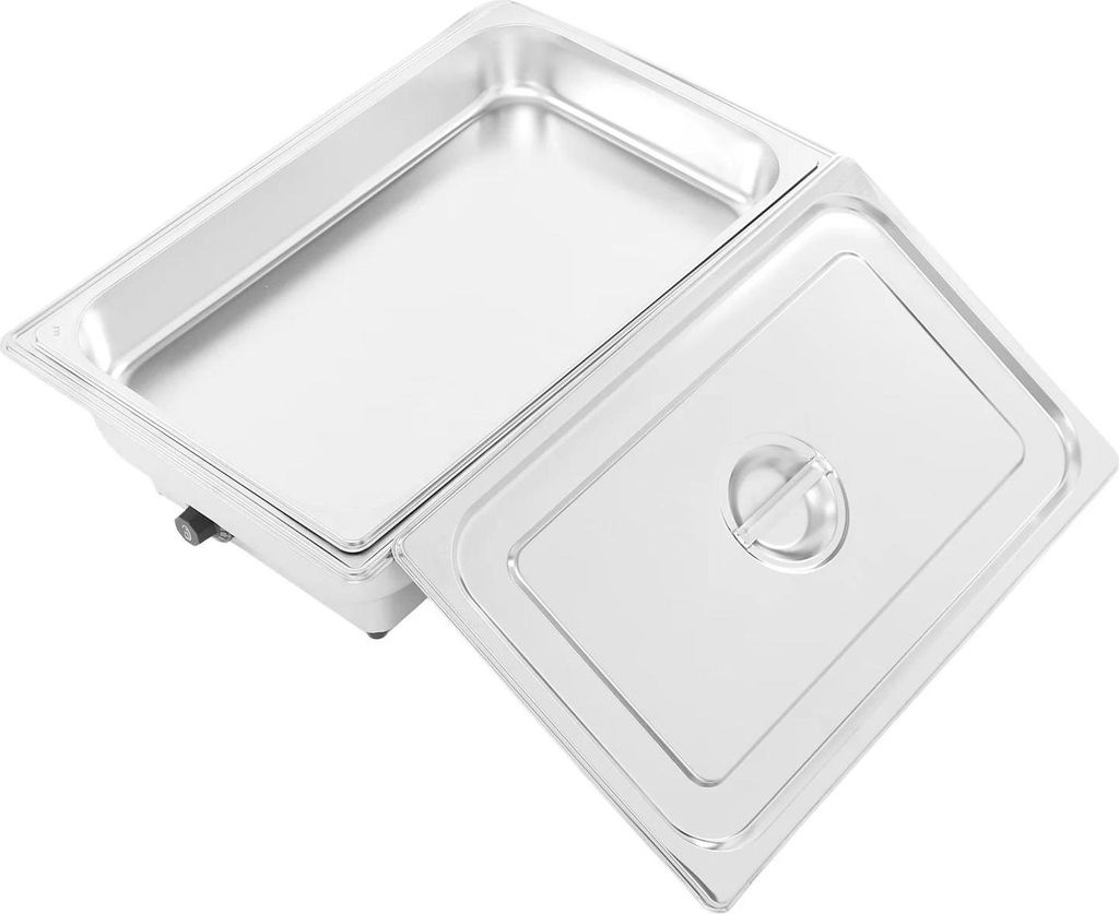 Elektrischer Chafing Dish - Buffetwärmer - Kapazität 13,5 l - Mit Deckel - Edelstahl - Silber