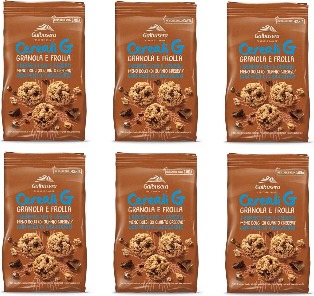 6x Galbusera Cereali G Granola e Frolla Shortbread Kekse Produktbild 