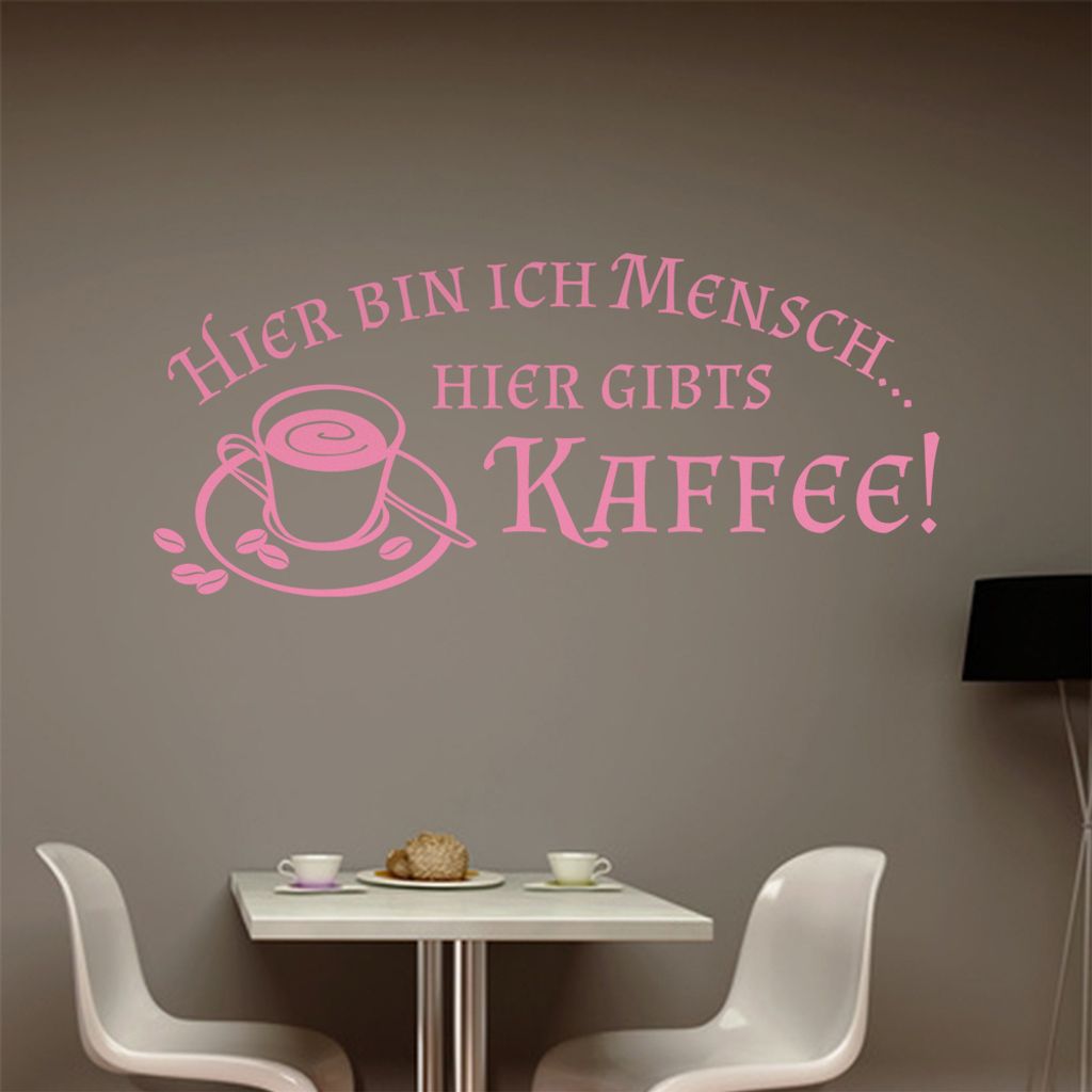 Hier bin ich Mensch .... Wandtattoo in 6 Größen - Wandaufkleber Wall Sticker - Dekoration, Küche, Wohnzimmer, Schlafzimmer, Badezimmer