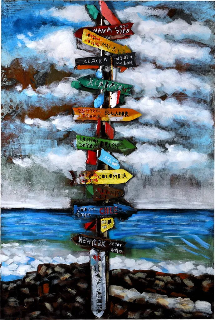 Tableau mural flèche 3D 80x120cm fait main pour salon moderne