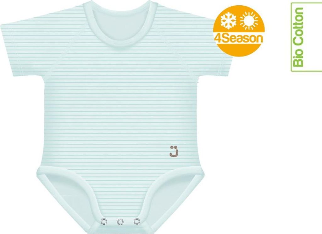 J BIMBI | mitwachsender Baby-Body | aus Baumwolle | 4SEASON | STRIPES – Streifen Mint