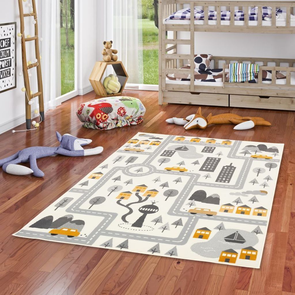 Kinder und Jugend Teppiche mit Tier- und Sternmotiven, Größe:140x200 cm, Design:Kids Bunt