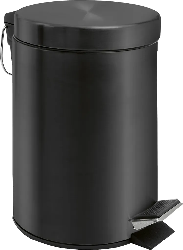 MOOR Melinda Poubelle à Pédale 3L Noire - Accessoire de Salle de Bain