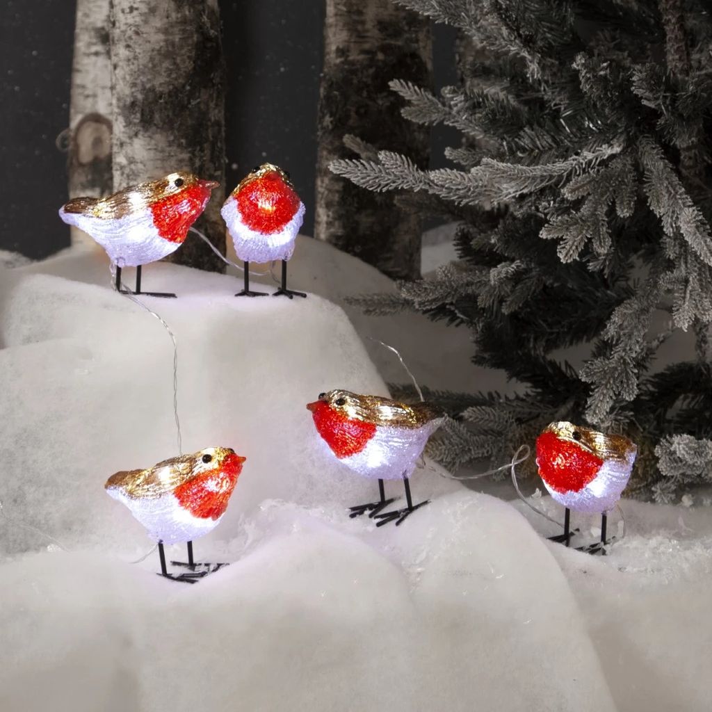 Figurki ogrodowe ptaszki Led CRYSTALO na baterie IP44 Zdjęcie produktu 